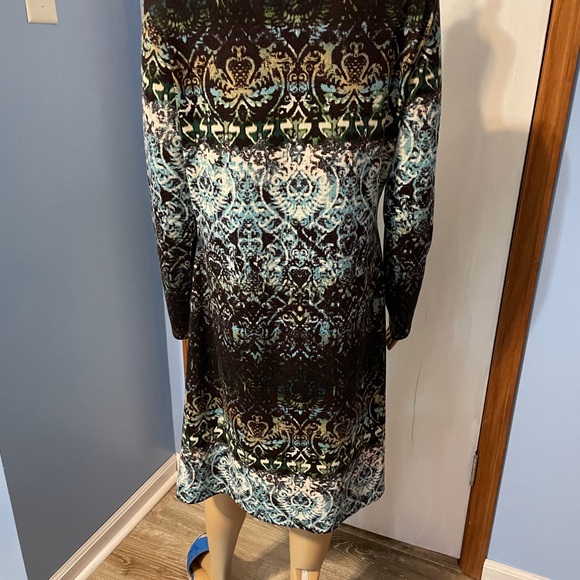 Women’s Brown & Turquoise/Blue Knit Dress, Size Medium - Picture 4 of 13